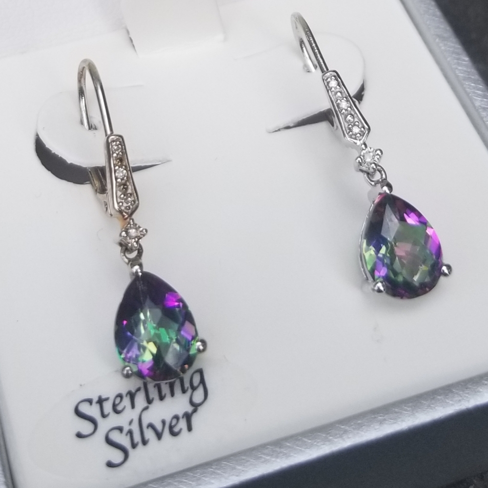 Gorgeous Topaz & Diamond Earrings
